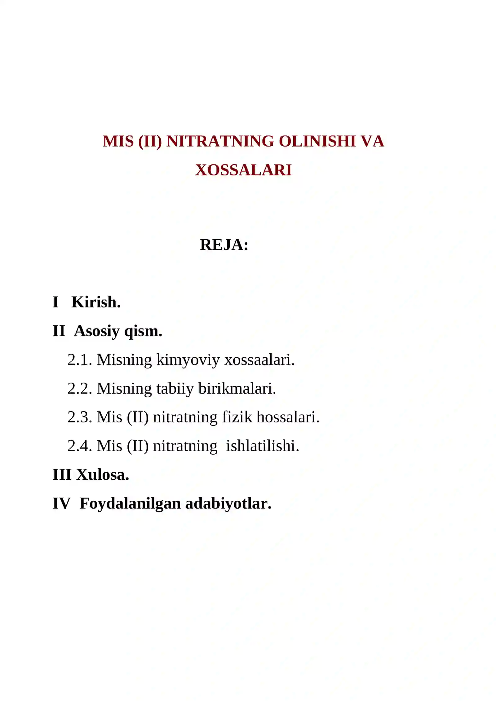 MIS (II) nitratning olinishi va xossalari 3