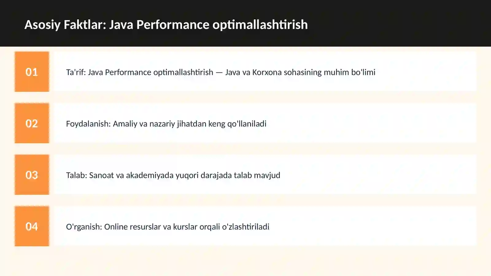 Java Performance optimallashtirish 3