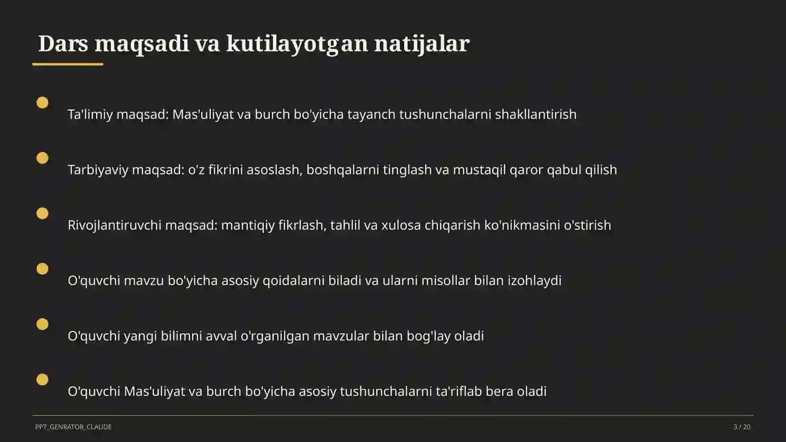 Mas'uliyat va burch (6-sinf) 3