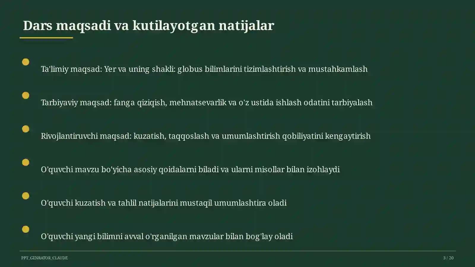 Yer va uning shakli: globus (3-sinf) 3