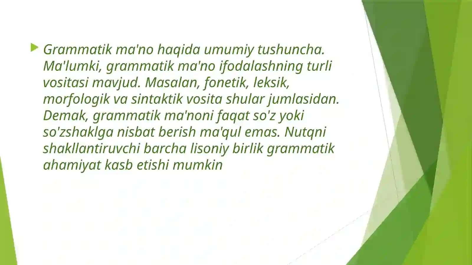 Grammatik shakl, grammatik ma’no, grammatik kategoriyaGrammatik shakl, grammatik ma’no, grammatik kategoriya 3