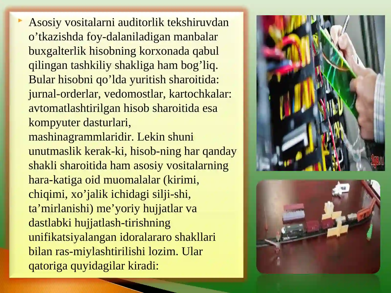 Asosiy vositalar auditini tashkil etish tartibi 3