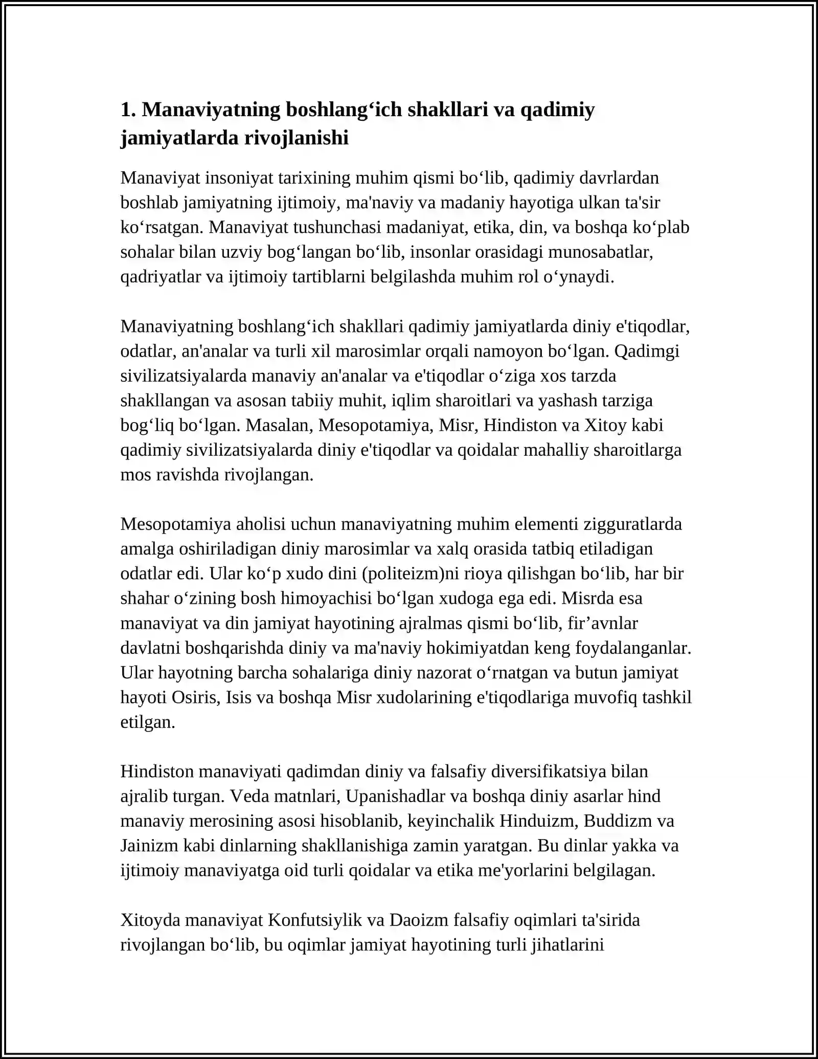 MANAVIYATNING RIVOJLANISH TARIXI 3