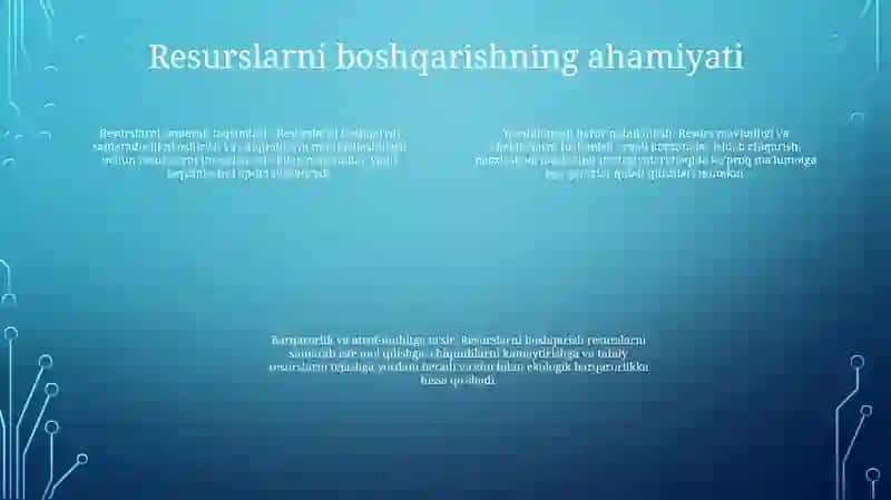 Resurslarni Boshqarish Nazâriy Asoslari 3
