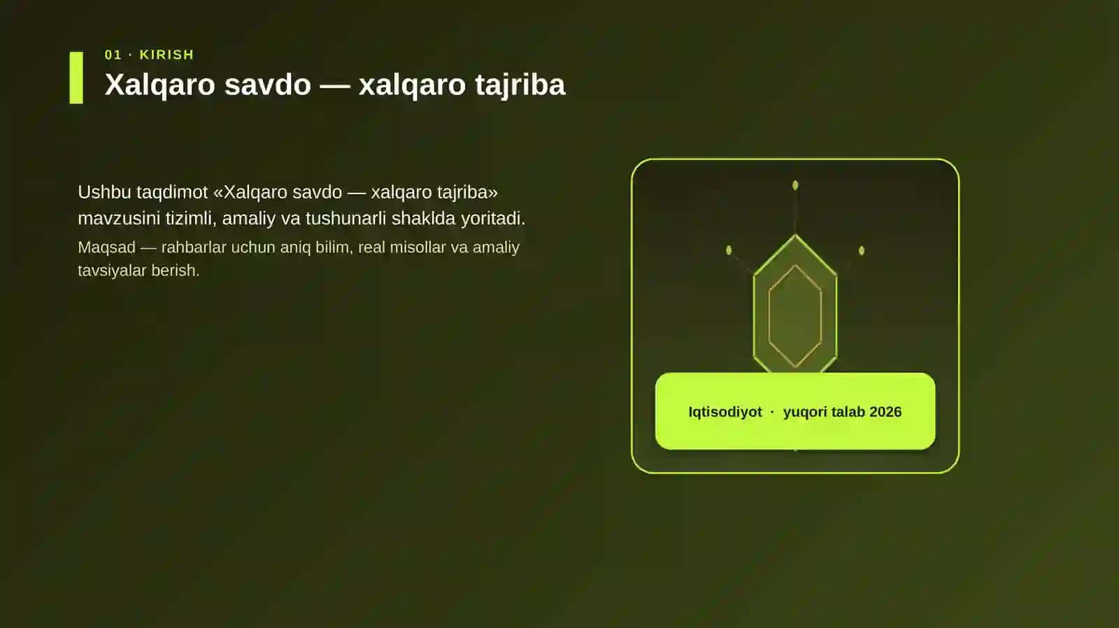 Xalqaro savdo — xalqaro tajriba 3