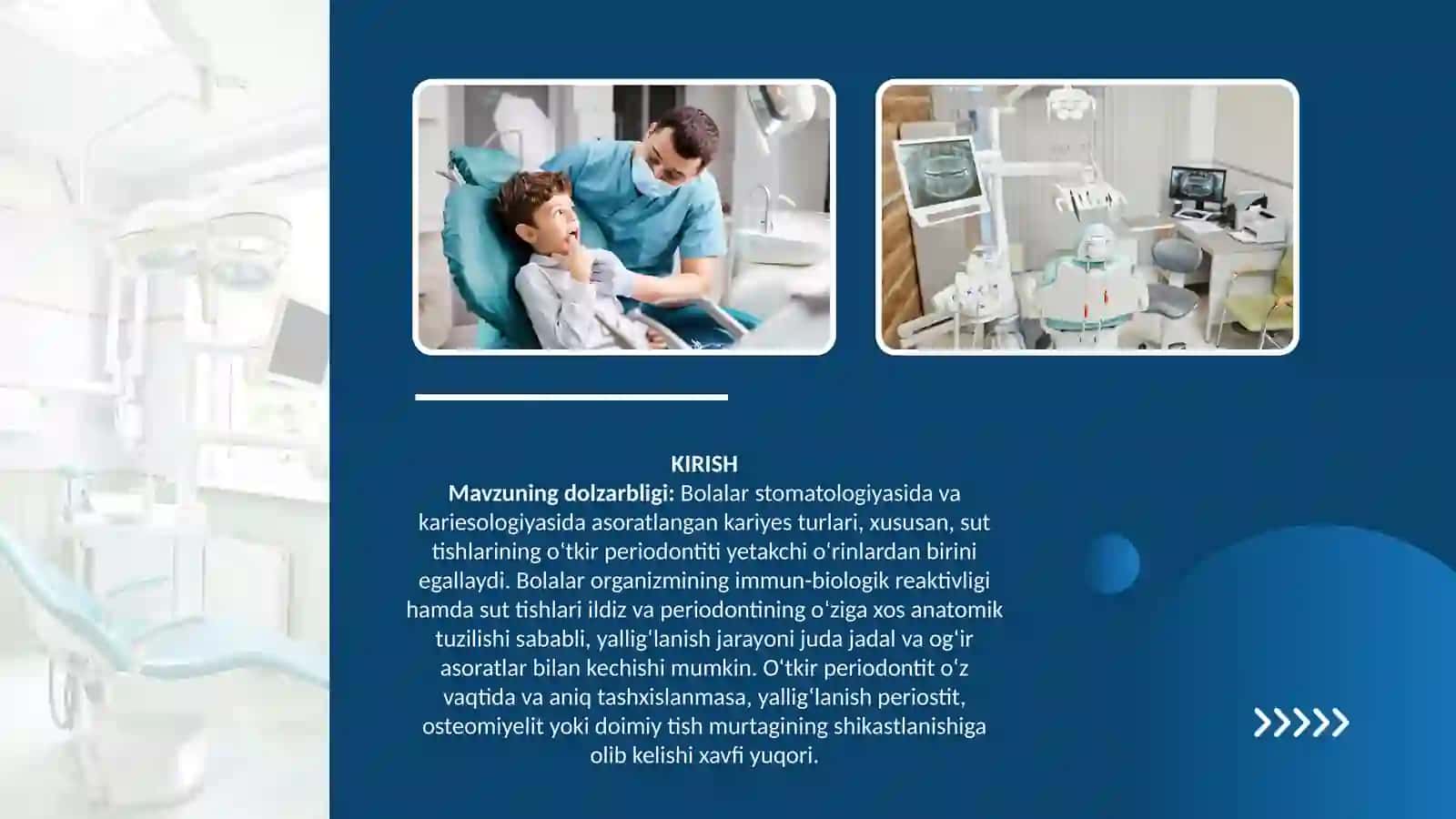 Bolalarda sut tishlarda kechuvchi o’tkir periodontitga xos sub’yektiv va ob’yektiv belgilarni aniqlash 3