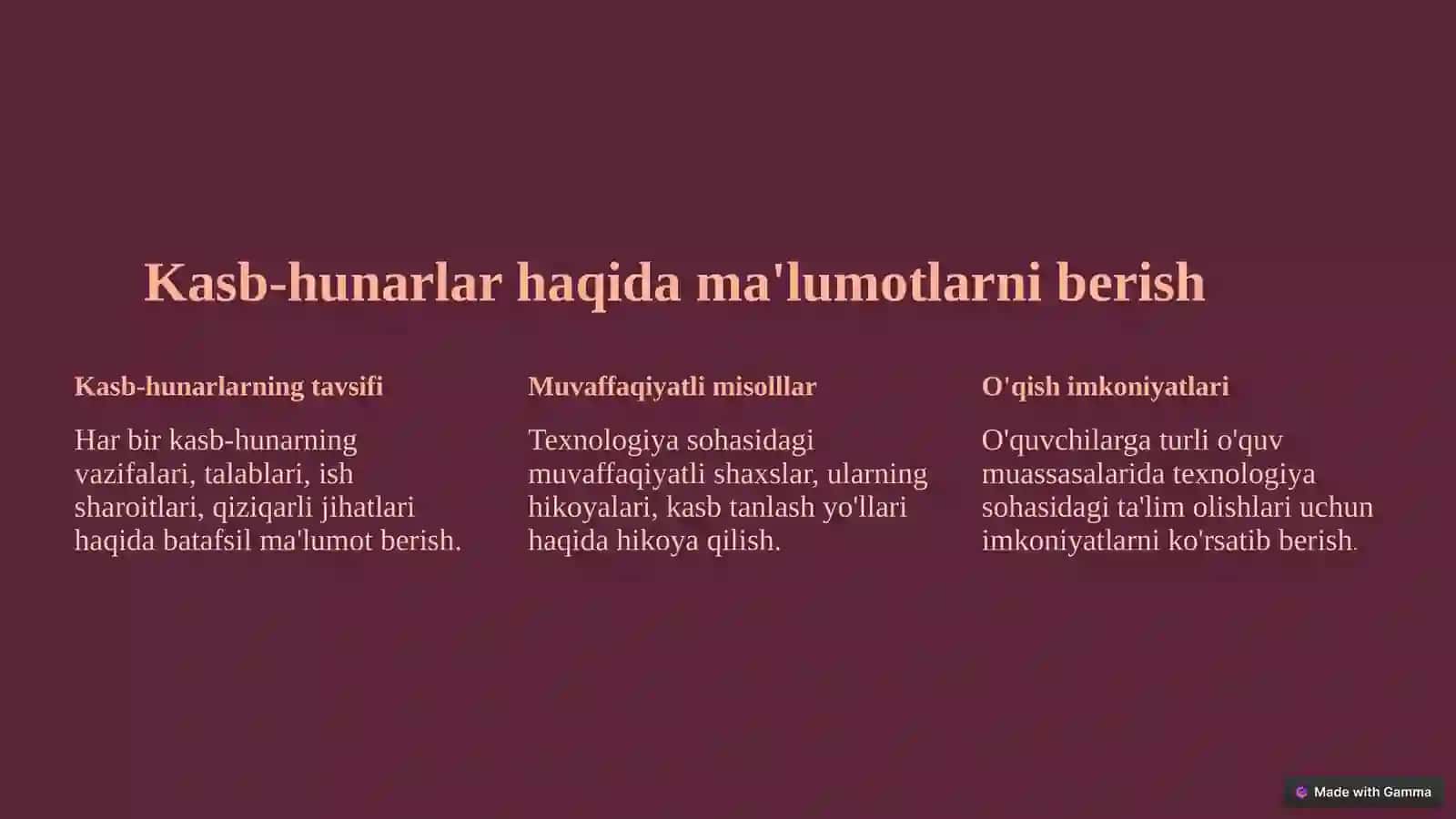 Texnologiya darslarida o'quvchilarni kasb-hunarga yo'naltirish 3