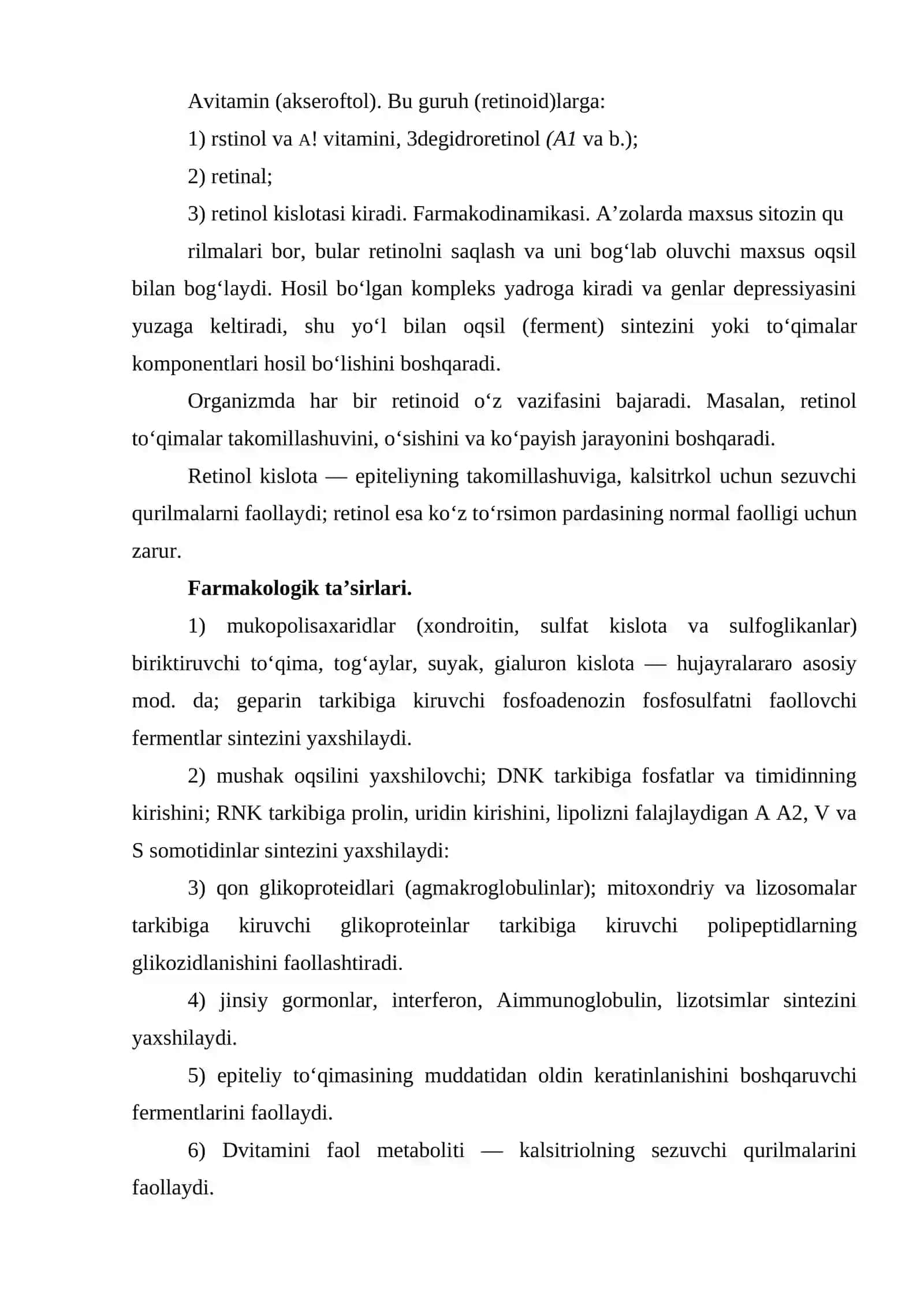 Metabolizmga ta’sir qiluvchi dori vositalarining klinik va farmakologik tavsifi 3