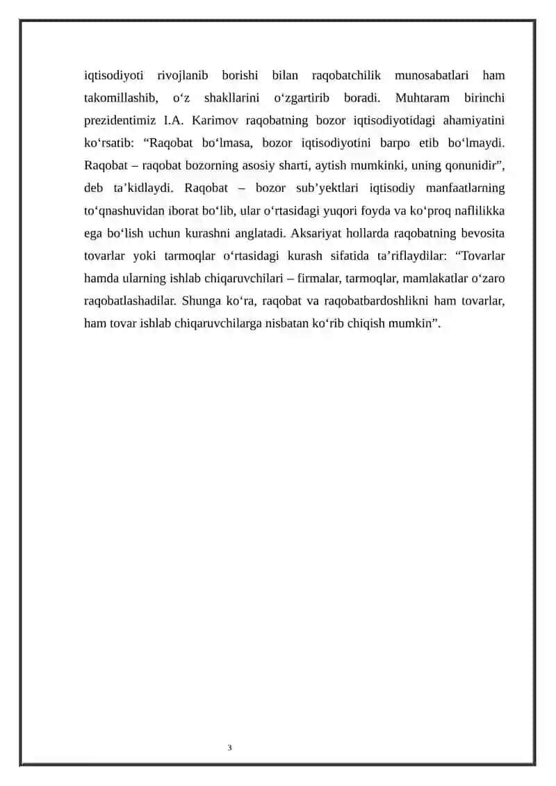 Raqobat - bozor iqtisodiyotining harakatlantiruvchi kuchi 3