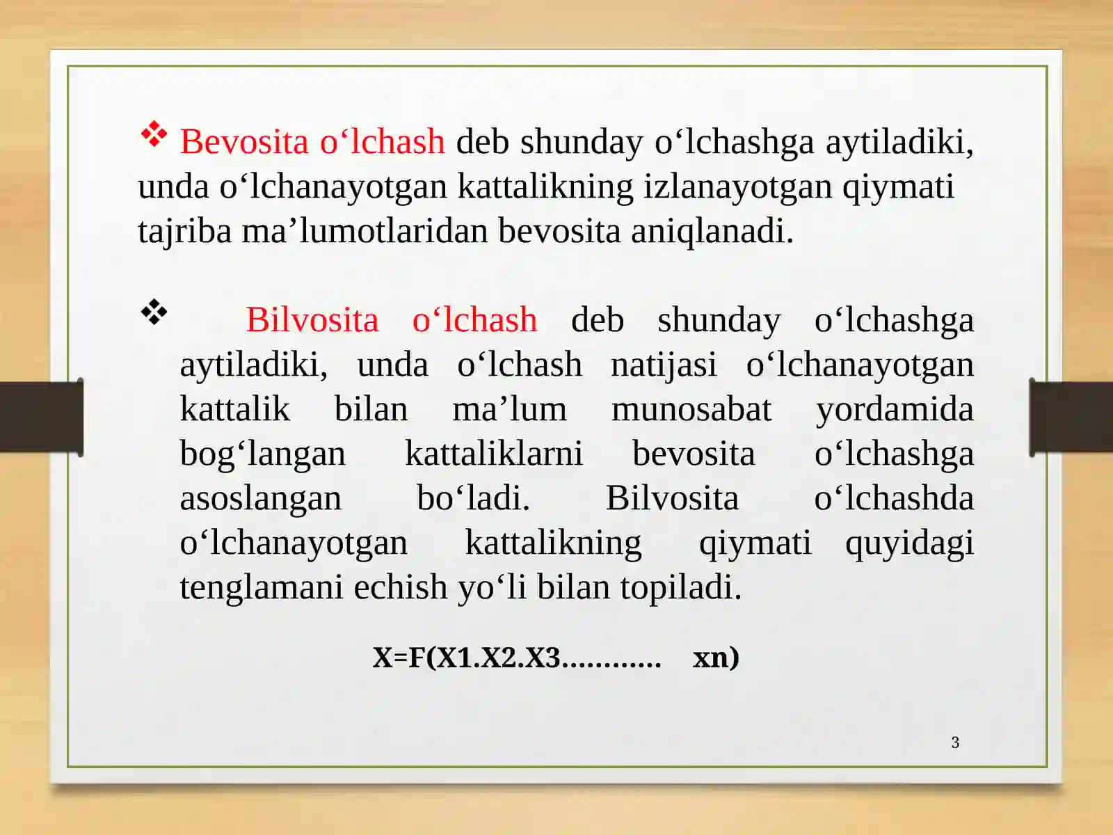 O’lchash turlari 3