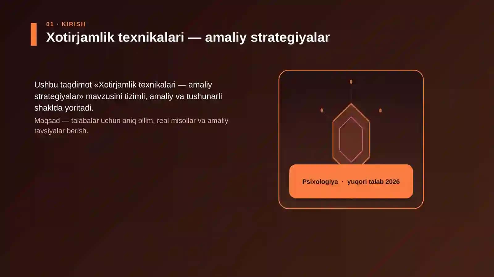 Xotirjamlik texnikalari — amaliy strategiyalar 3