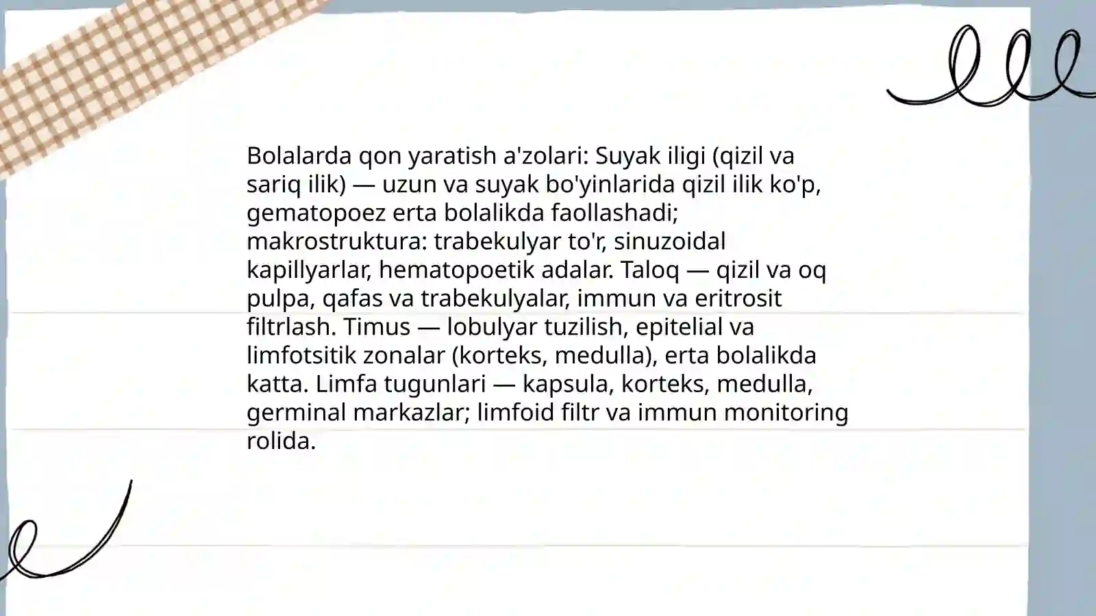 Bolalarda Qon Yaratish A'zolarining Anatomo Fiziologik Xususiyatlari 3