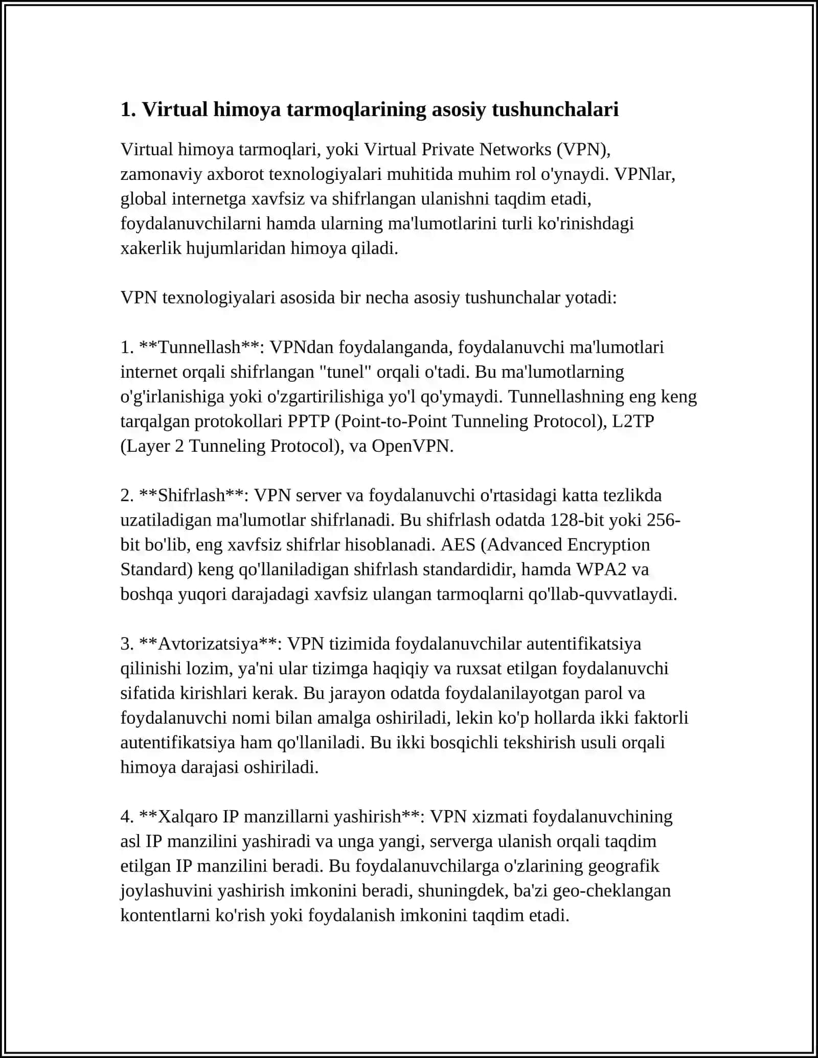 VIRTUAL HIMOYALANGAN TARMOQ VA UNDA AMALIYOTDA FOYDALANISH 3