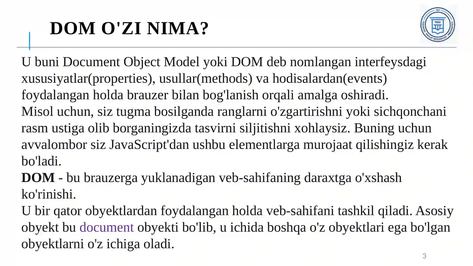 JavaScript HTML DOM 3