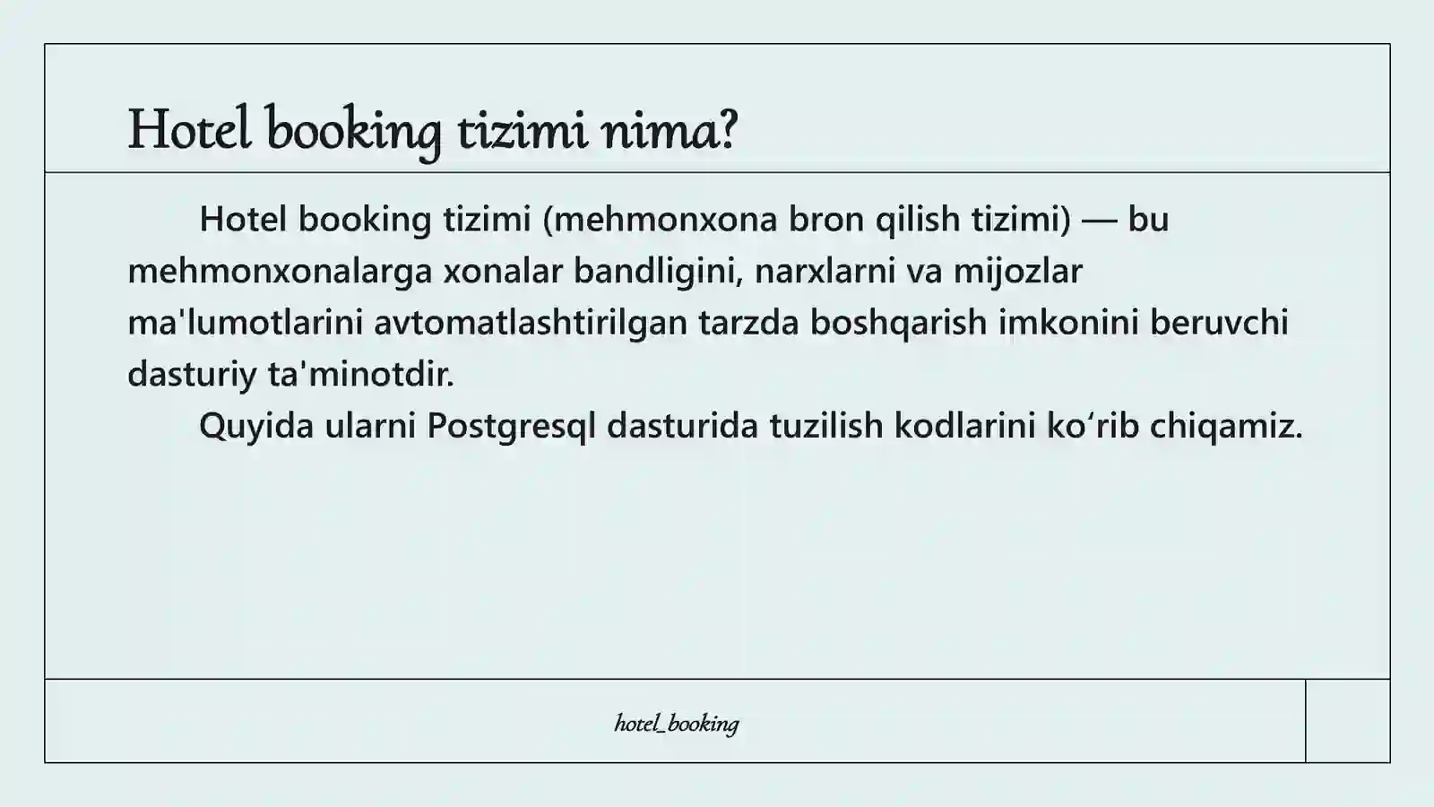 Hotel Booking Tizimi 3
