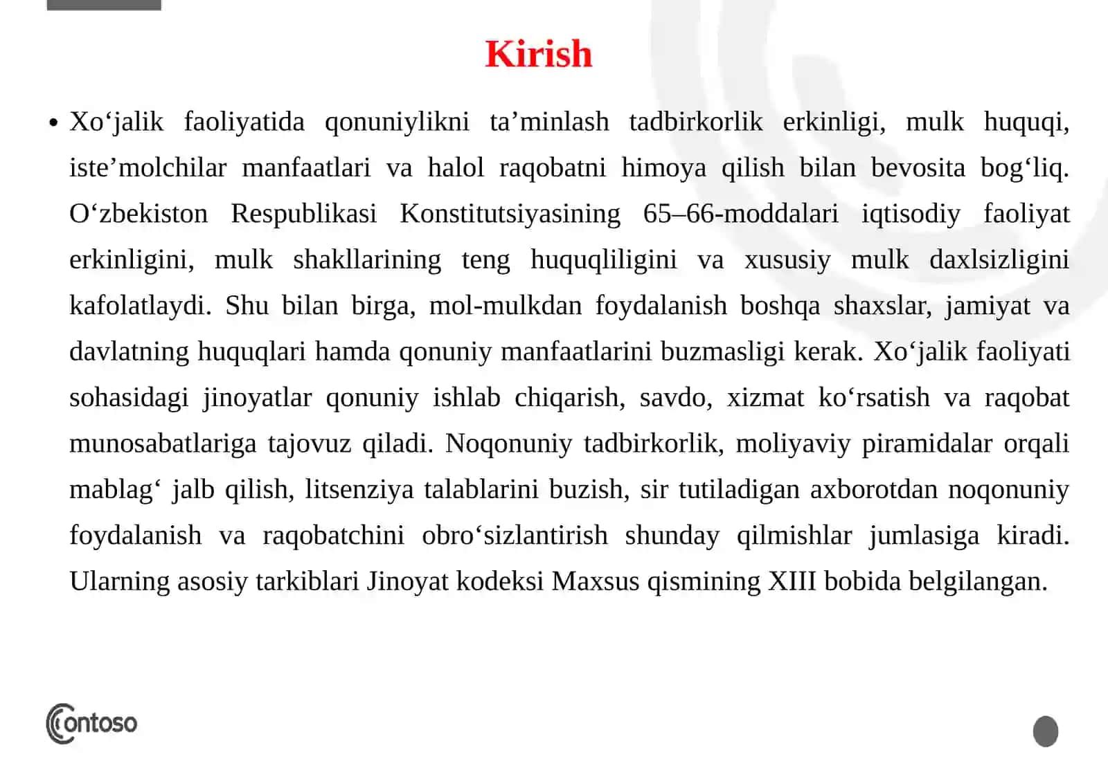 XO‘JALIK FAOLIYATI SOHASIDAGI JINOYATLAR 3