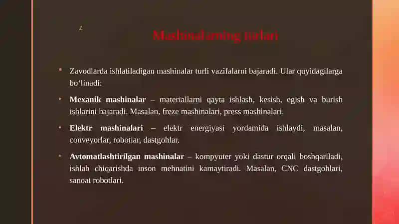 Zavodlardagi mashinalar 3