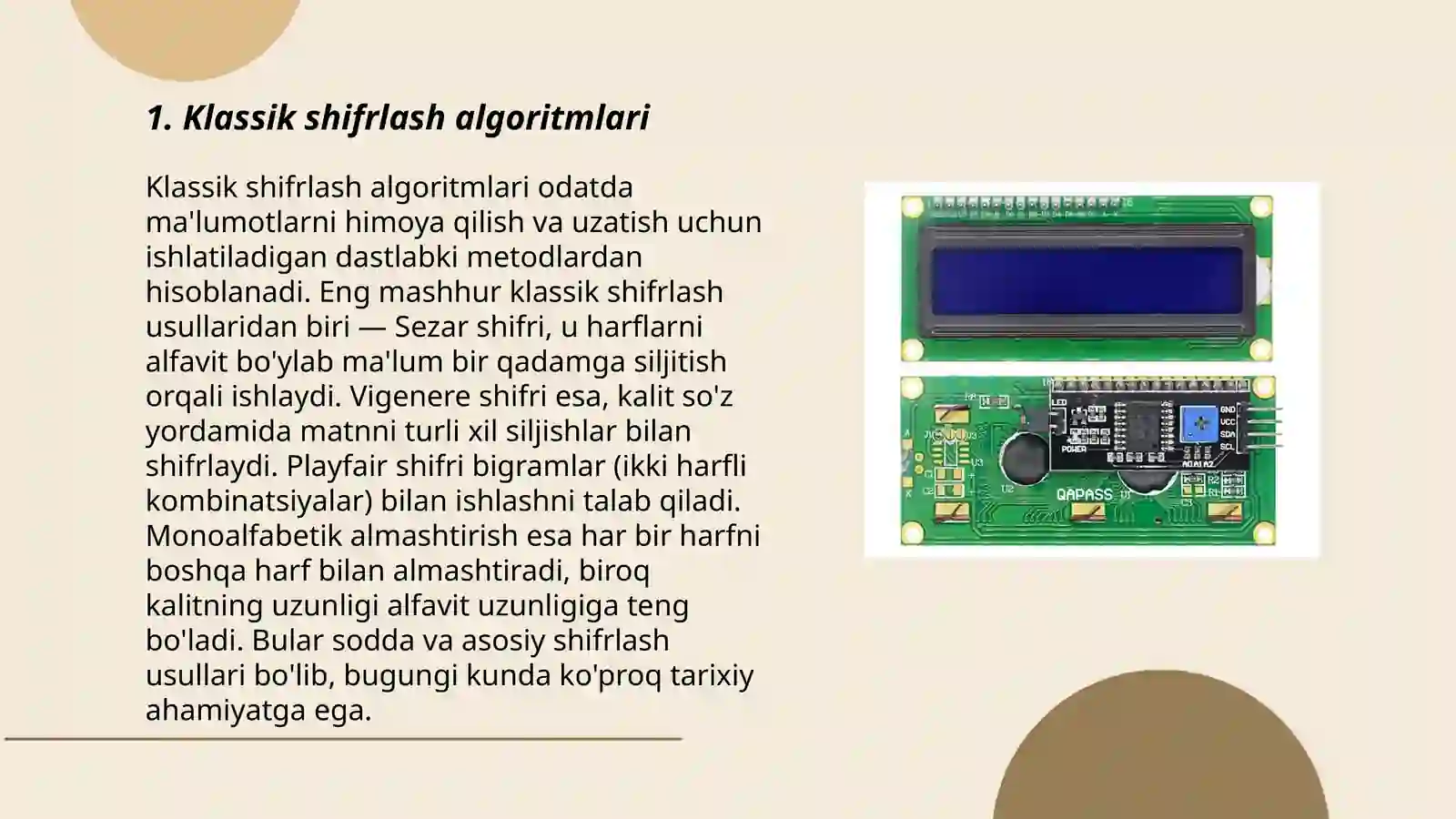 Klassik shifrlash algoritmlari 3