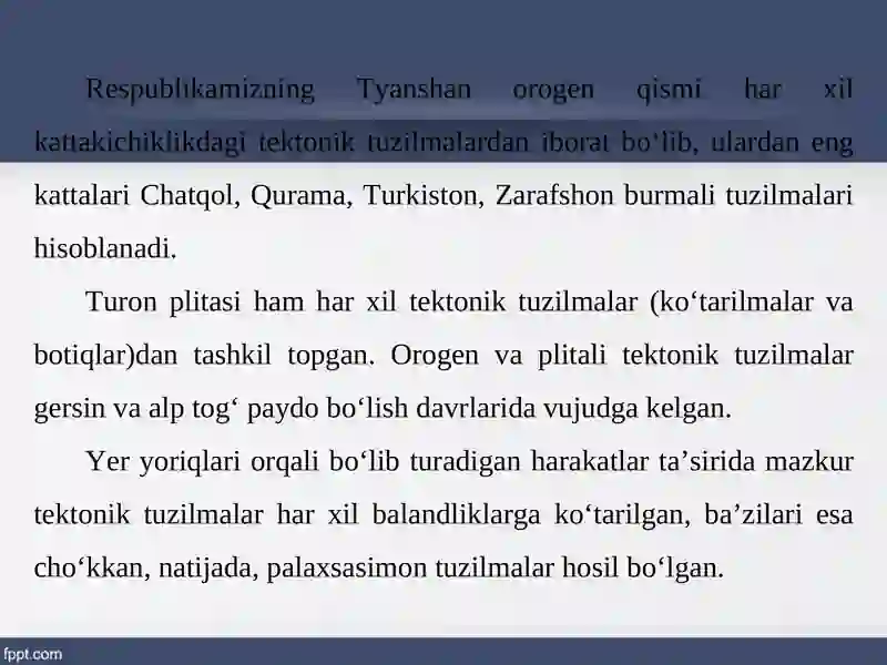 Yer va uning geologik tuzilishi va shakillari 3