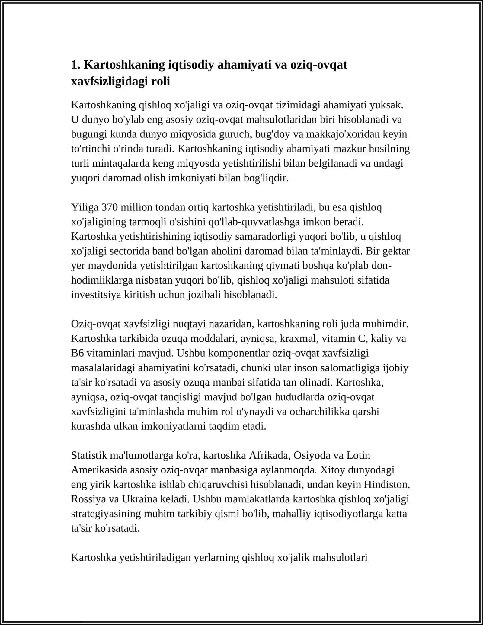KARTOSHKANING AHAMIYATI, BIOLOGIYASI VA NAVLARI 3