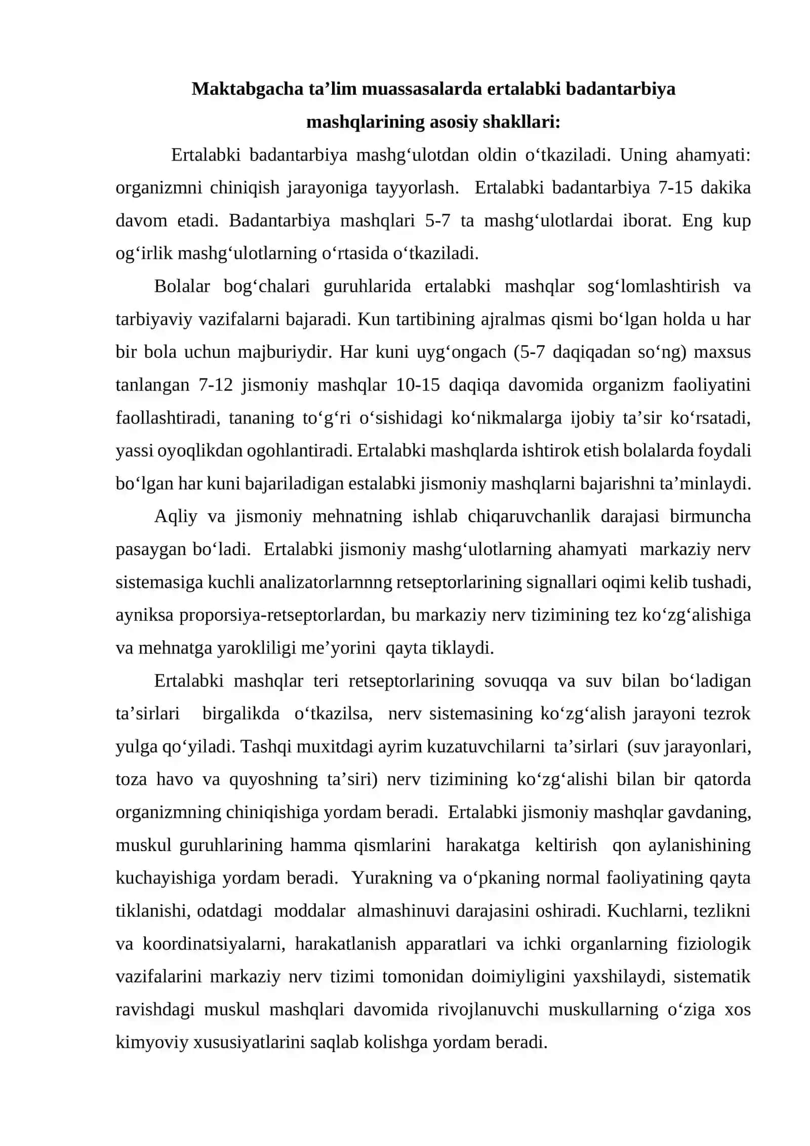 Bolalarning kundalik hayotida jismoniy tarbiya bo‘yicha ishlarni tashkil etish 3