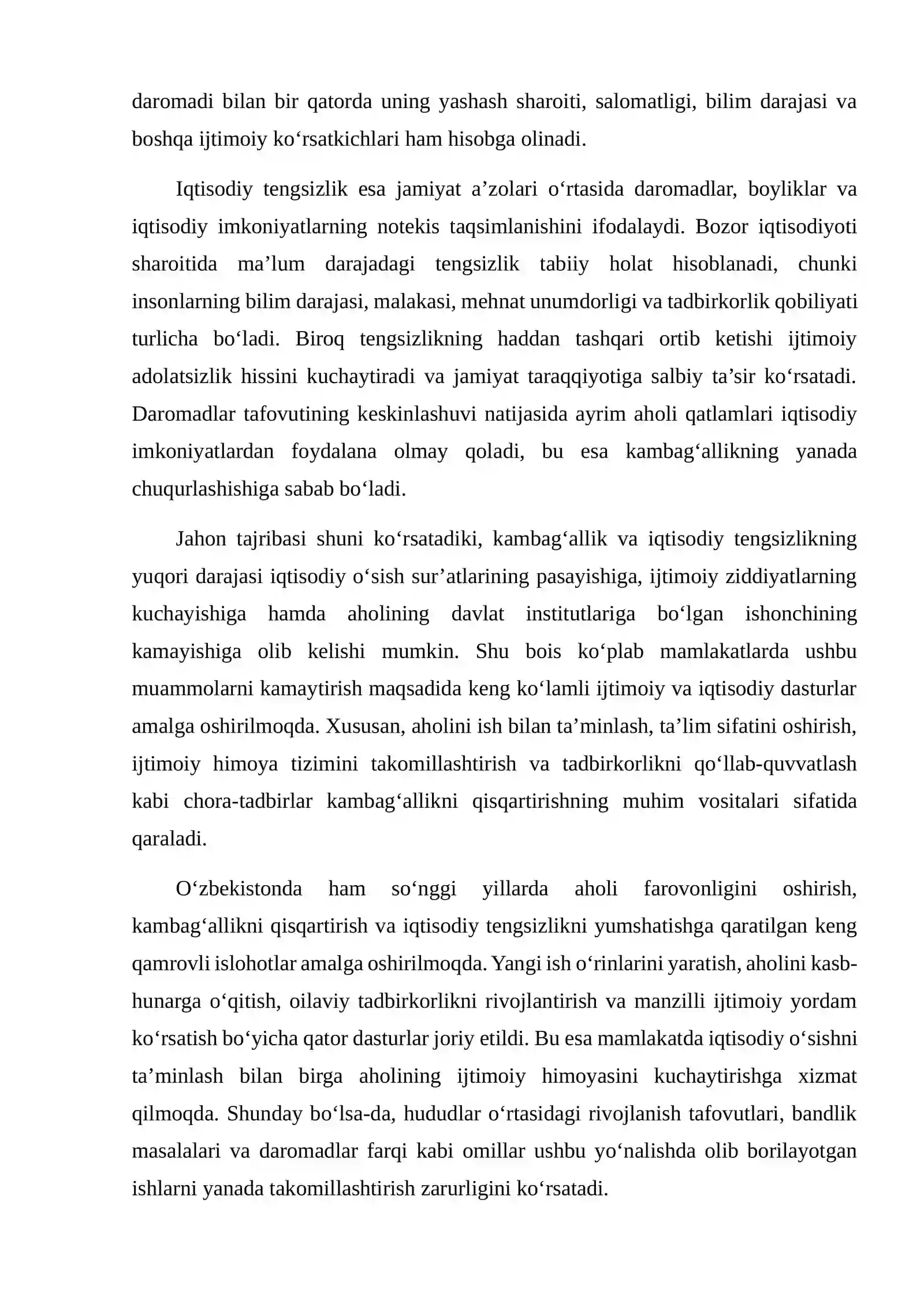 KAMBAG‘ALLIK VA IQTISODIY TENGSIZLIK MUAMMOLARINI O‘RGANISH 3