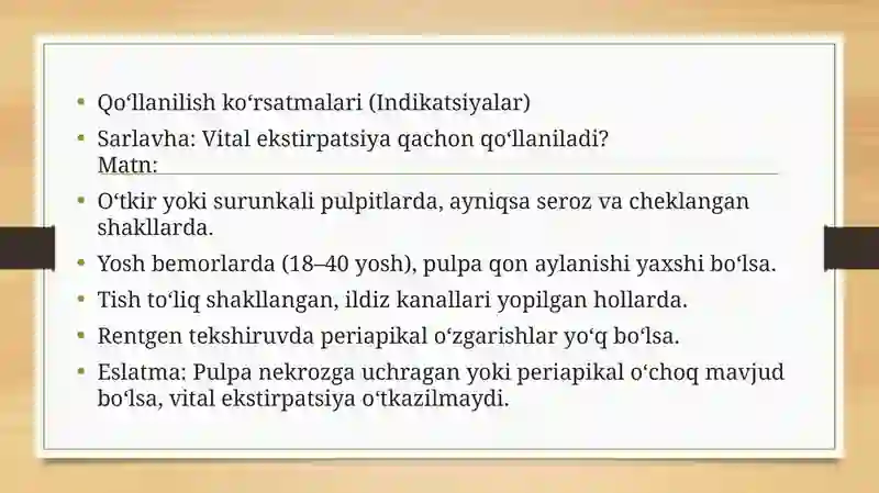 Vital ekstirpatsiya usuli 3