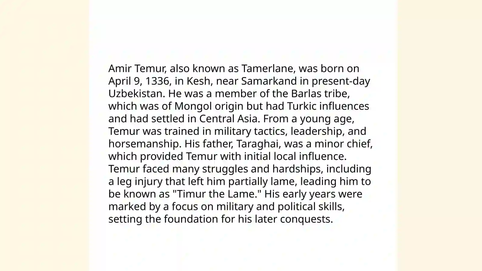 Ingliz tilidan Amir Temur hayoti 3