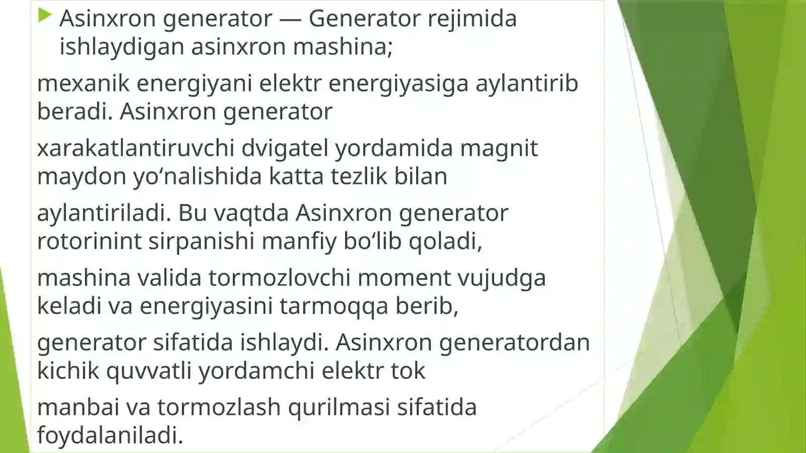 Asinxron generatorlar 3