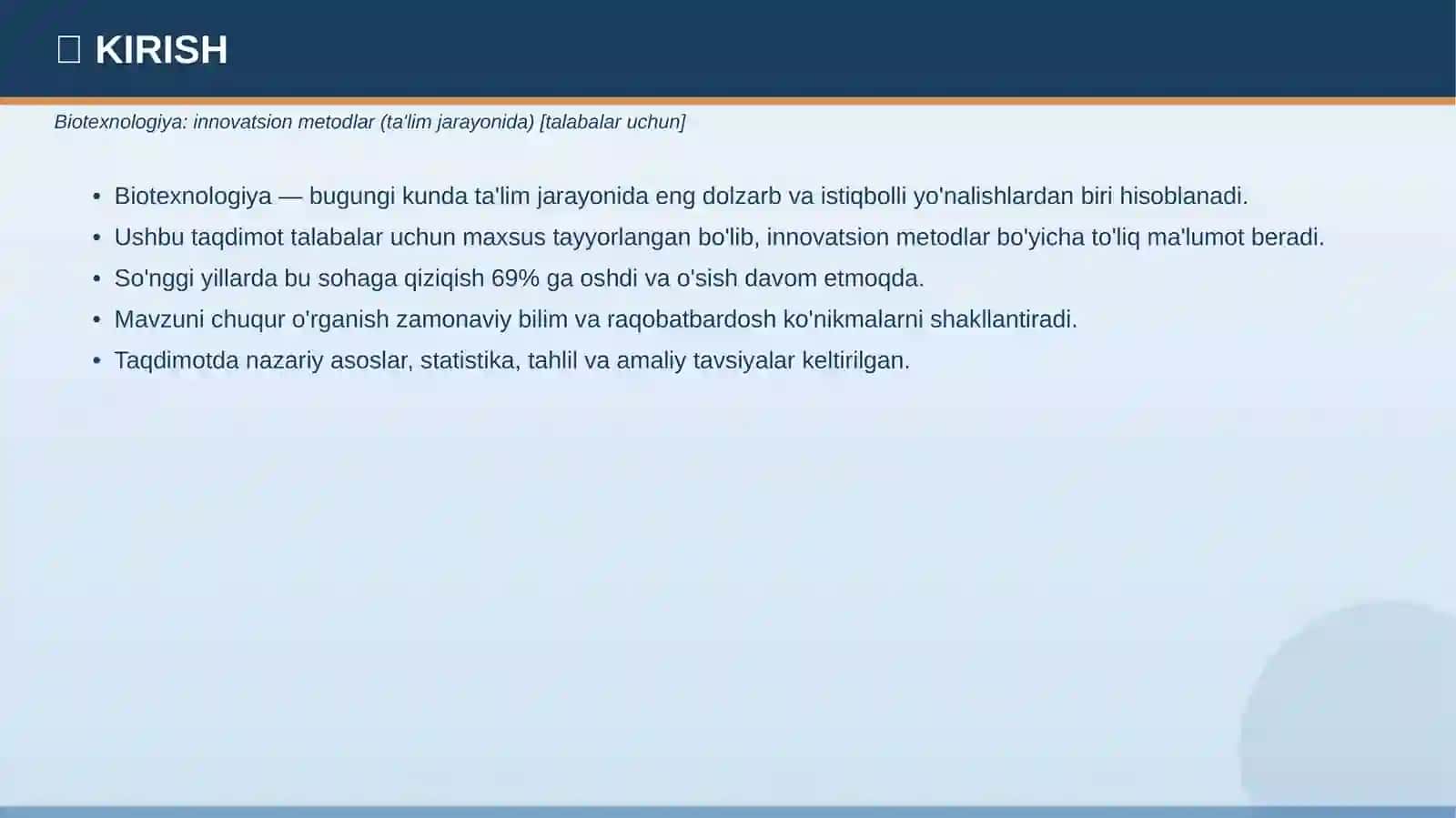 Biotexnologiya: innovatsion metodlar 3