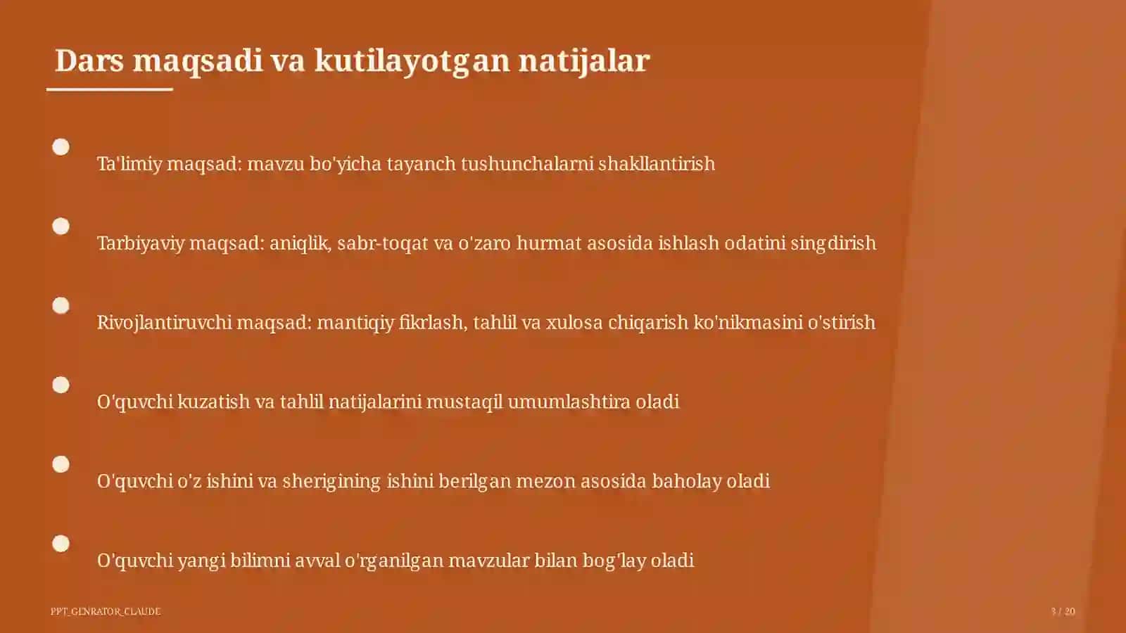 takrorlash darsi uchun 3