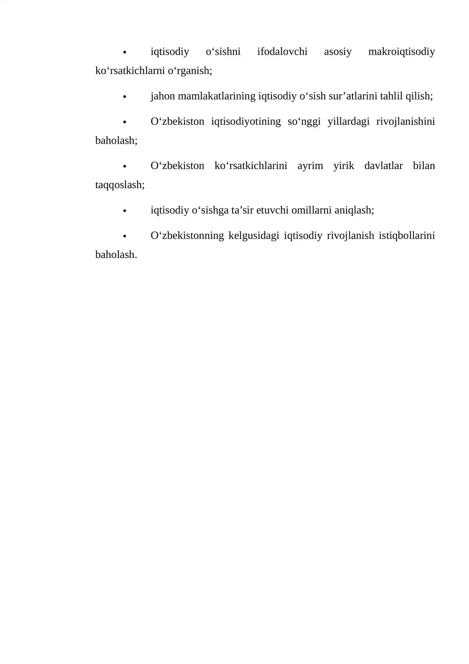 O‘ZBEKISTON VA JAHON MAMLAKATLARIDA IQTISODIY O‘SISH KO‘RSATKICHLARINI JADVAL VA GRAFIKLAR ASOSIDA TAHLIL QILISH 3