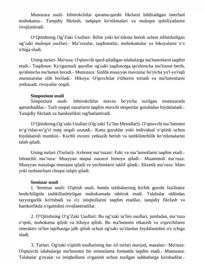 Og'zaki ta'lim usullari 3