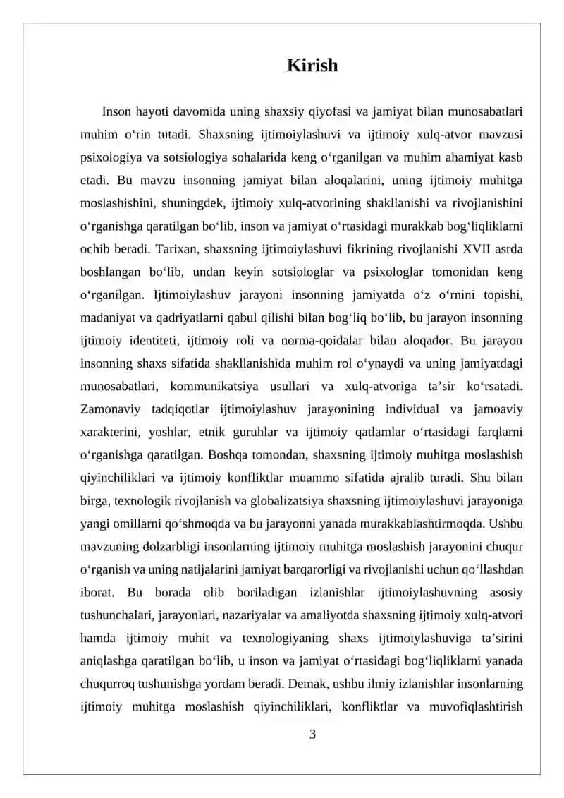 Shaxsnin Ijtimoiylashuvi va Ijtimoiy Xulq-atvori 3