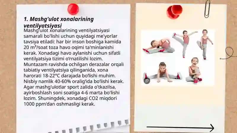 Jismoniy tarbiya mashg'ulotlarida sanitar gigenik sharoitlarga va bolalarni kiyimlariga qo'yiladigan talablar 3