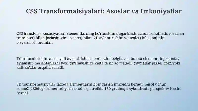 CSS Transformatsiyalari 3