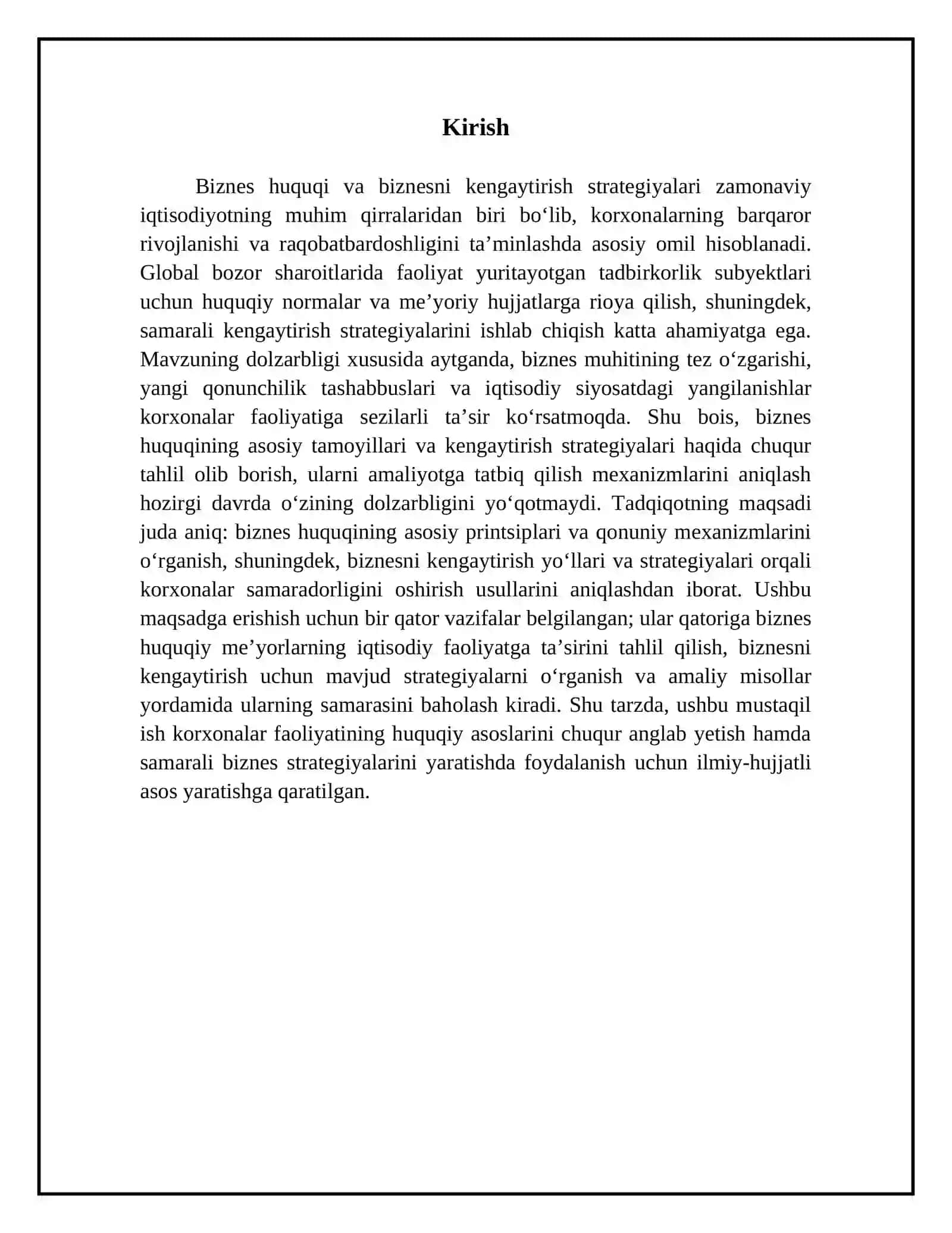 Biznes huquqi va biznesni kengaytirish strategiyalari 3