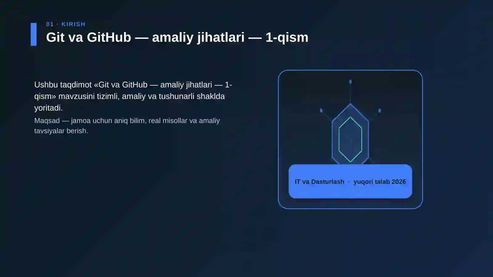 Git va GitHub — amaliy jihatlari — 1-qism 3