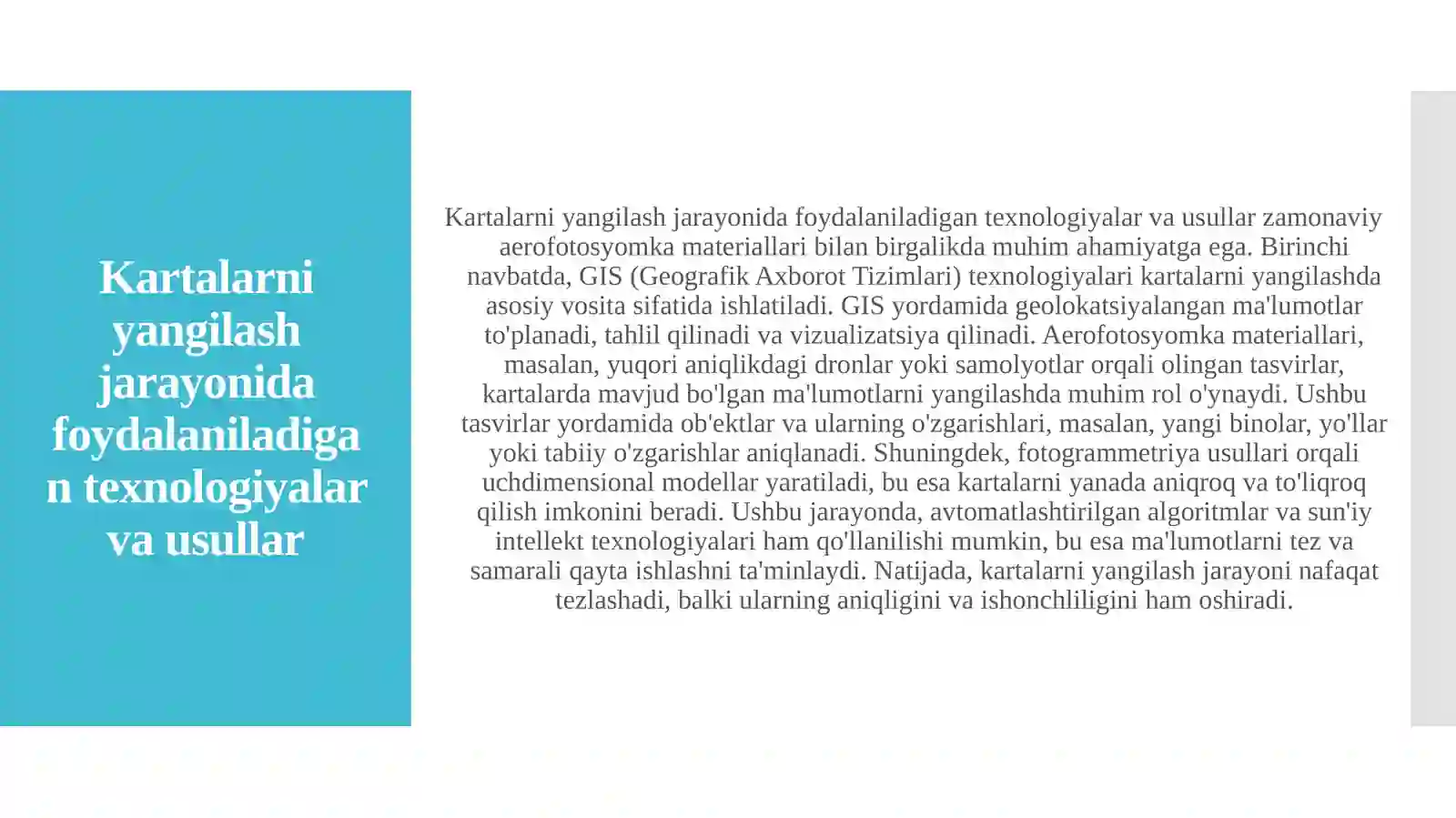 Yangi aerofotosyomka materiallaridan foydalanib kartalarni yangilash metodikasi 3