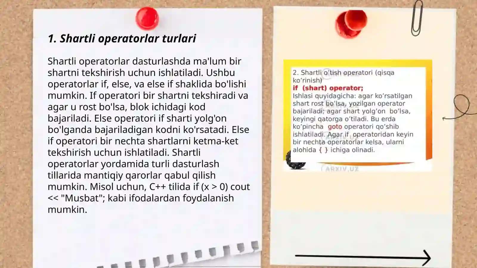 Shartli operatorlar 3