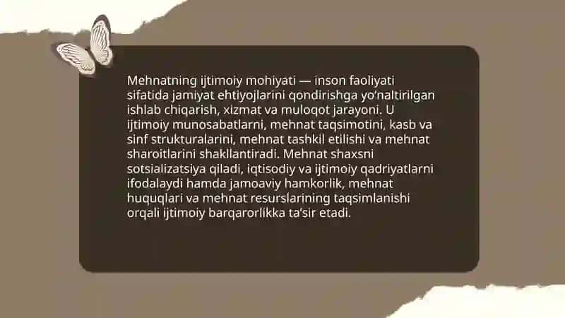 Mehnatning ijtimoiy mohiyati va uning asosiy xarakteristikalari 3
