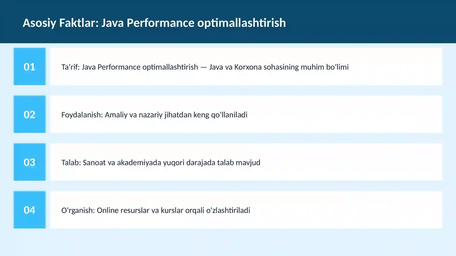 Java Performance optimallashtirish 3