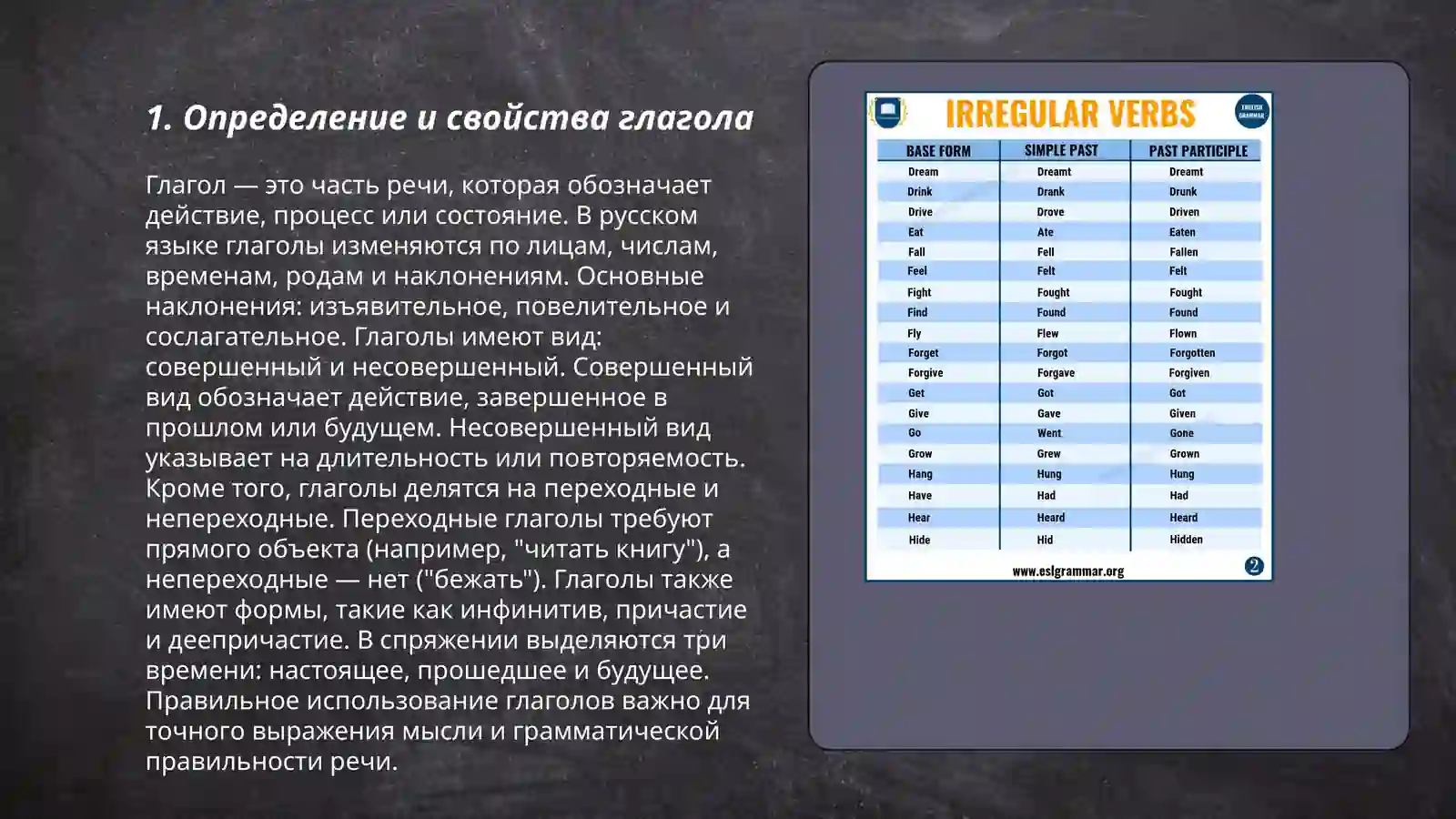 Глагол как самостоятельная часть речи Причастие и деепричастие 3