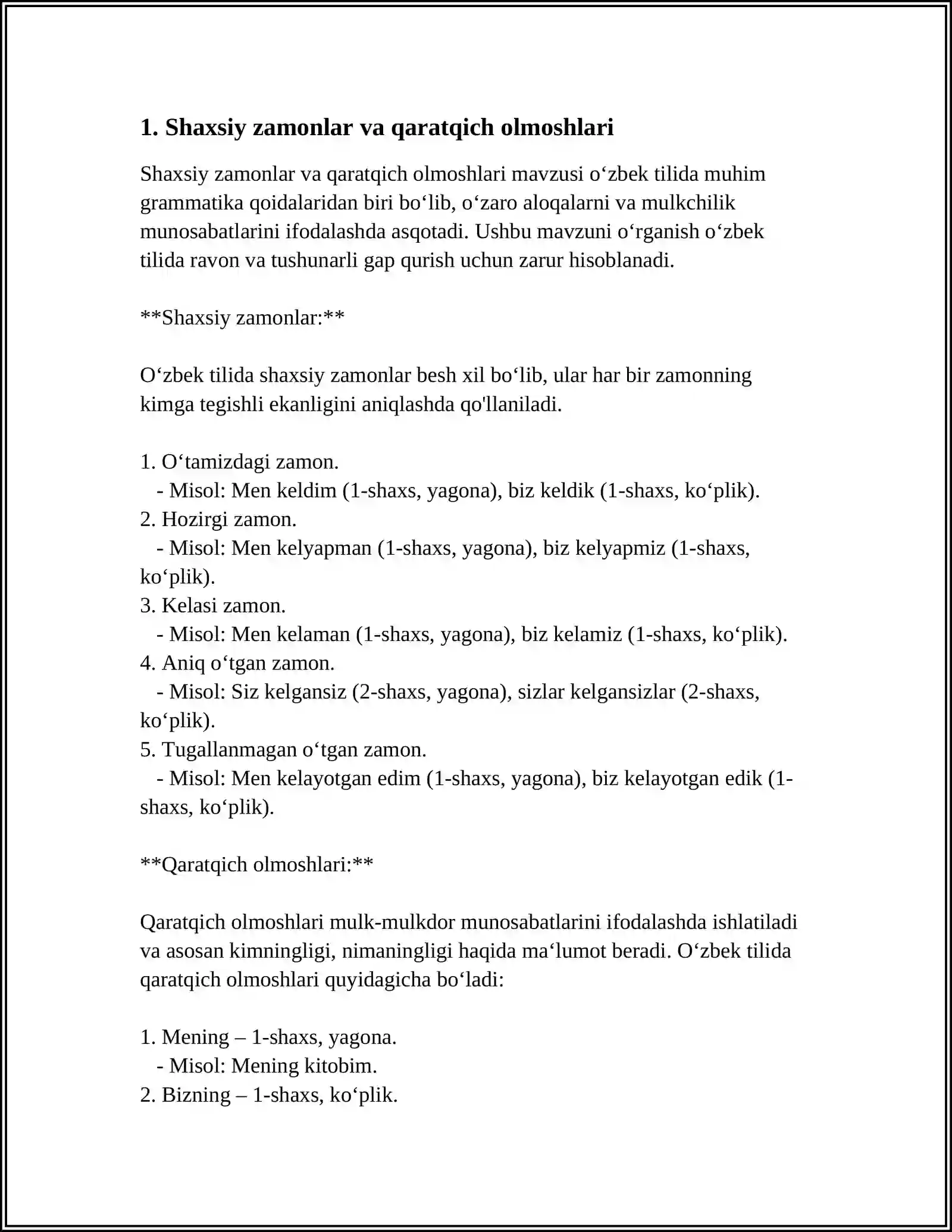 POSSESSIVE PRONOMEN 3