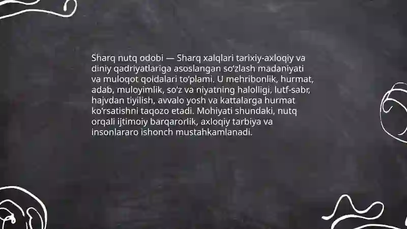 Sharq nutq odobi haqida 3