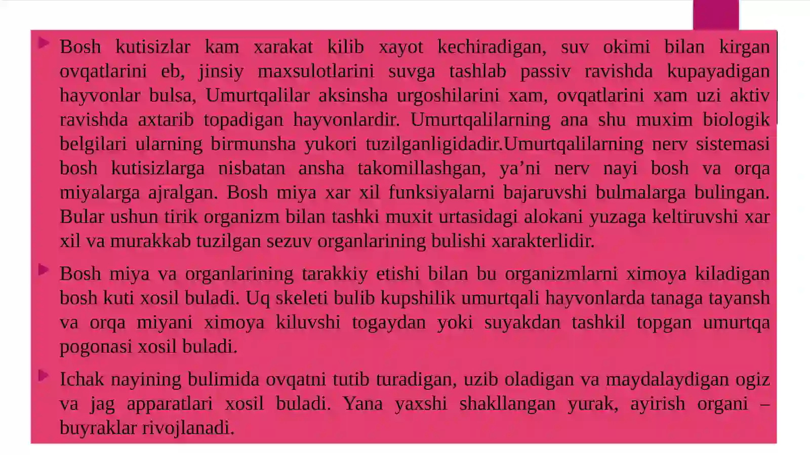 Umurtqalilar kenja tipi 3