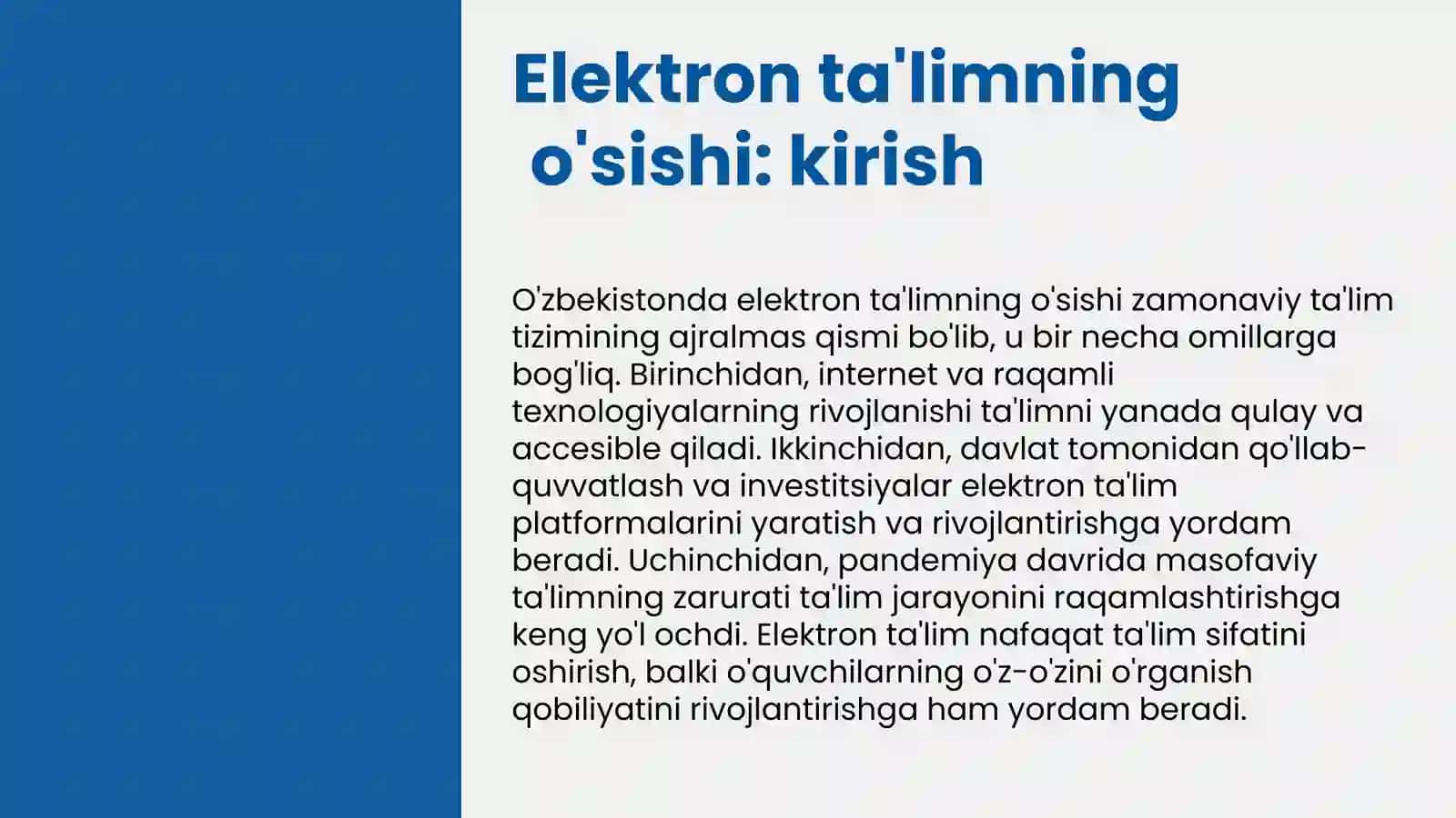 Oʻzbekistonda elektron ta’limni rivojlantirish yo'nalishlari 3