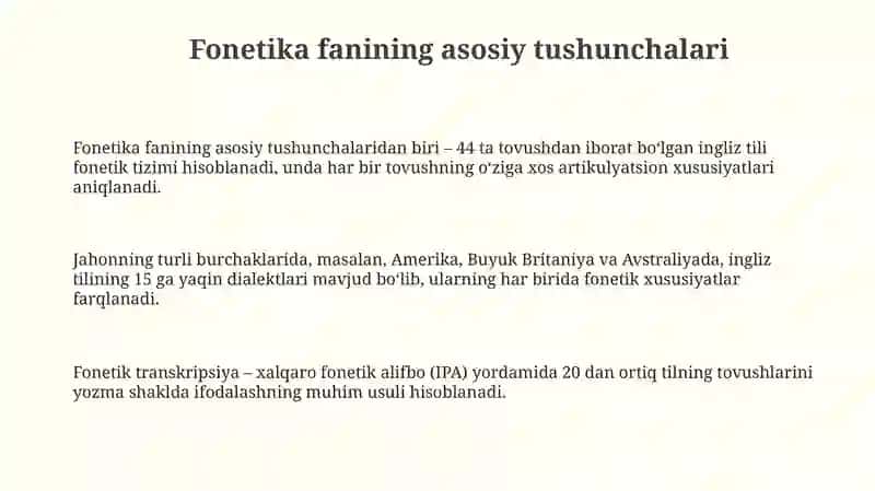 Fonetika va fonologiya. Fonema va tovushning dialektik munosabati 3