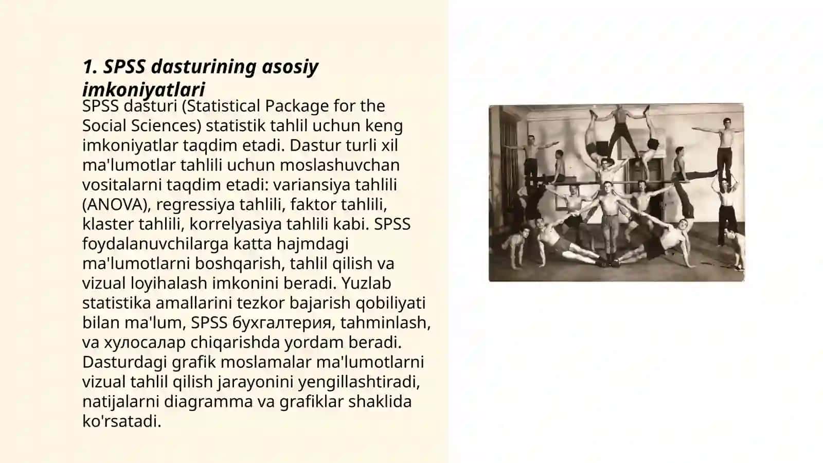 SPSS da ma'lumotlarni qayta ishlash san'ati bõyicha A.Byuyul va P.Tsyofelning qarashlarini tahlil qilish 3