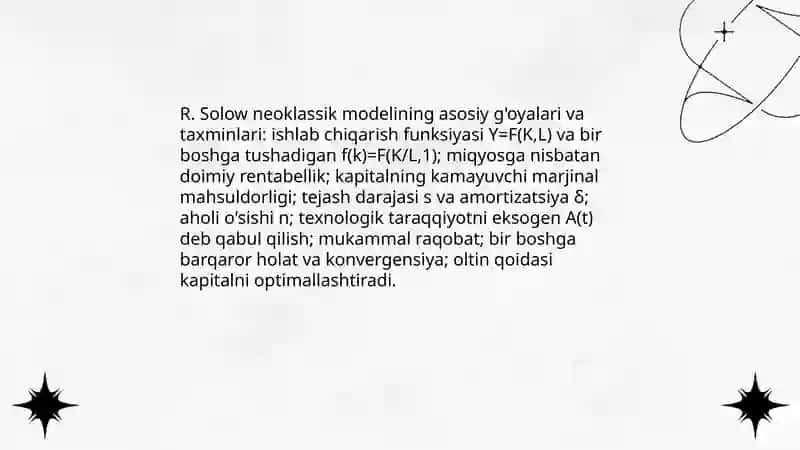 Iqtisodiy o'sishdagi mehnat va fondlarning nisbiy miqdori 3